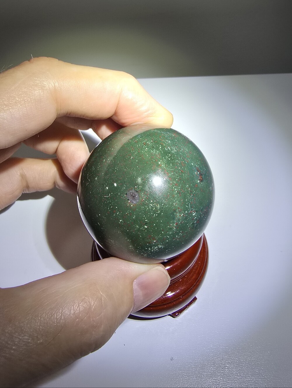0.4 lbs Bloodstone Crystal Sphere #D 50 mm